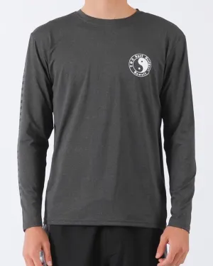 T&C CHECKER L/S SURF TEE UPF 50  - BLACK HEATHER