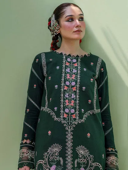 Tea Green Embroidered Pakistani Salwar Kameez Dupatta Party Dress