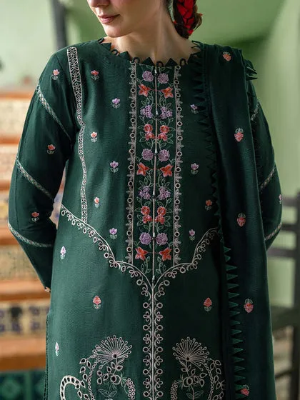 Tea Green Embroidered Pakistani Salwar Kameez Dupatta Party Dress