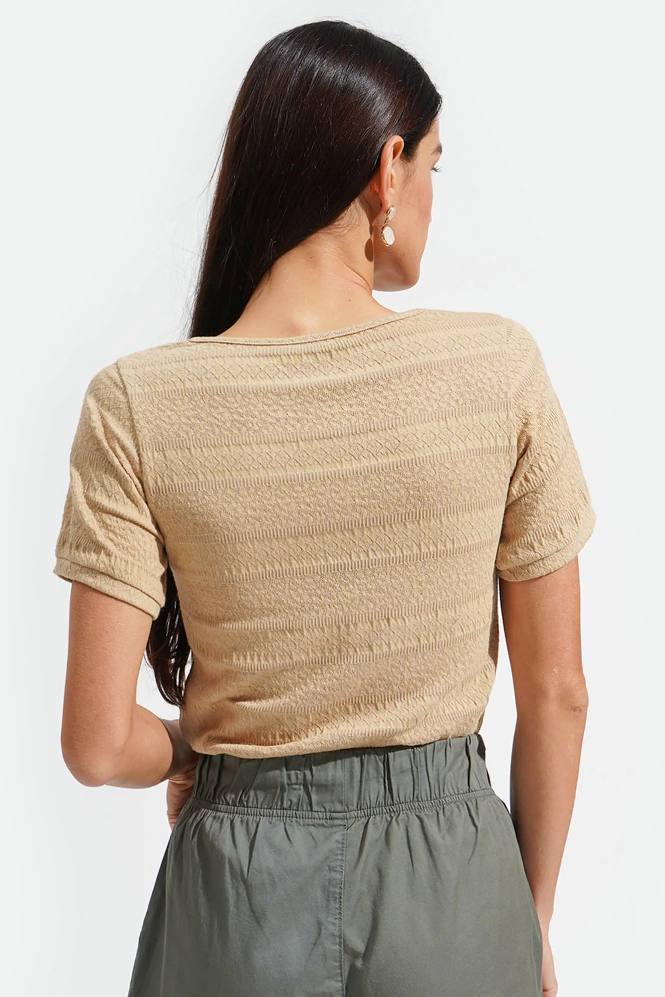 Textured Scoop Neck Tee