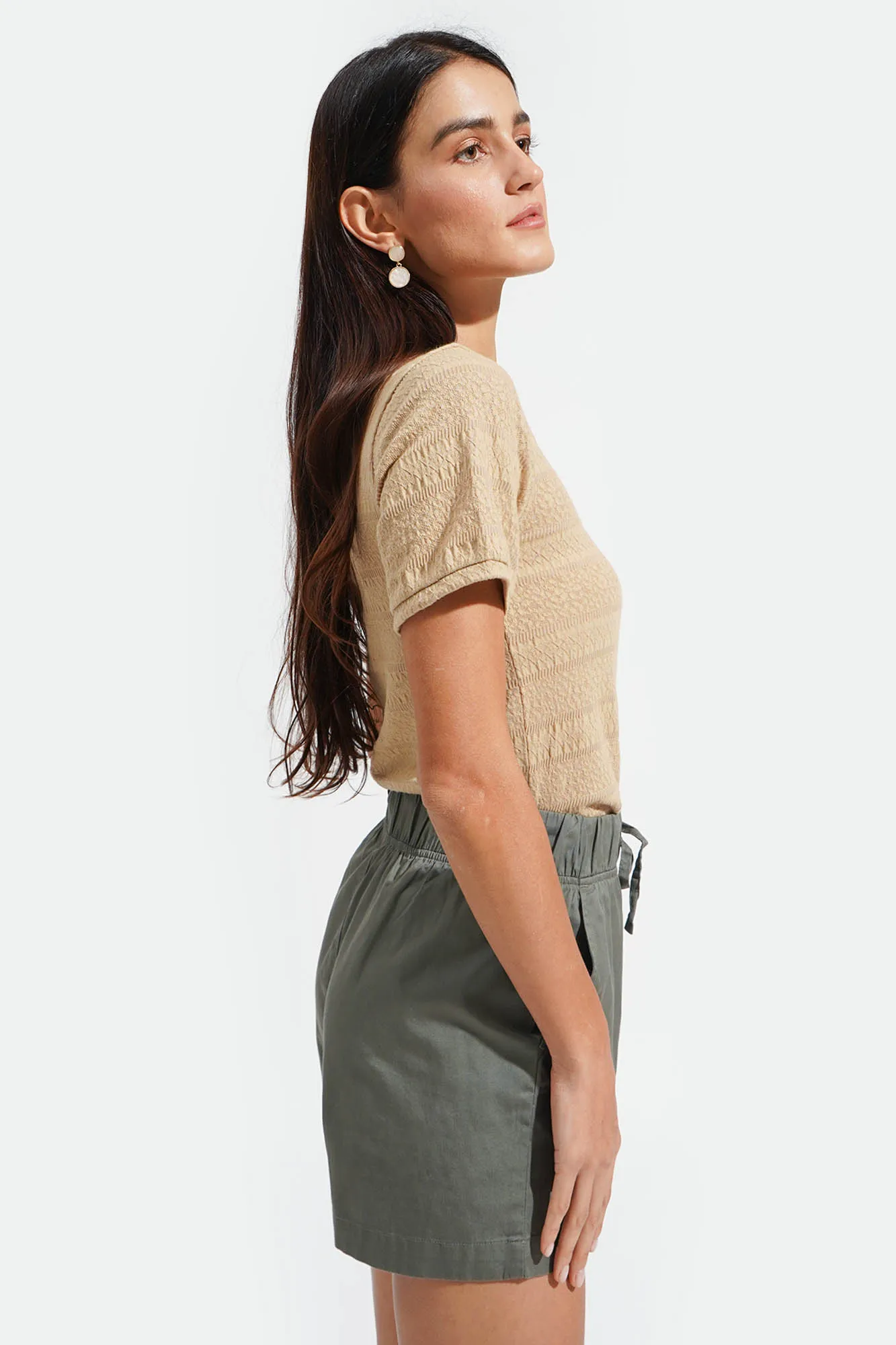 Textured Scoop Neck Tee