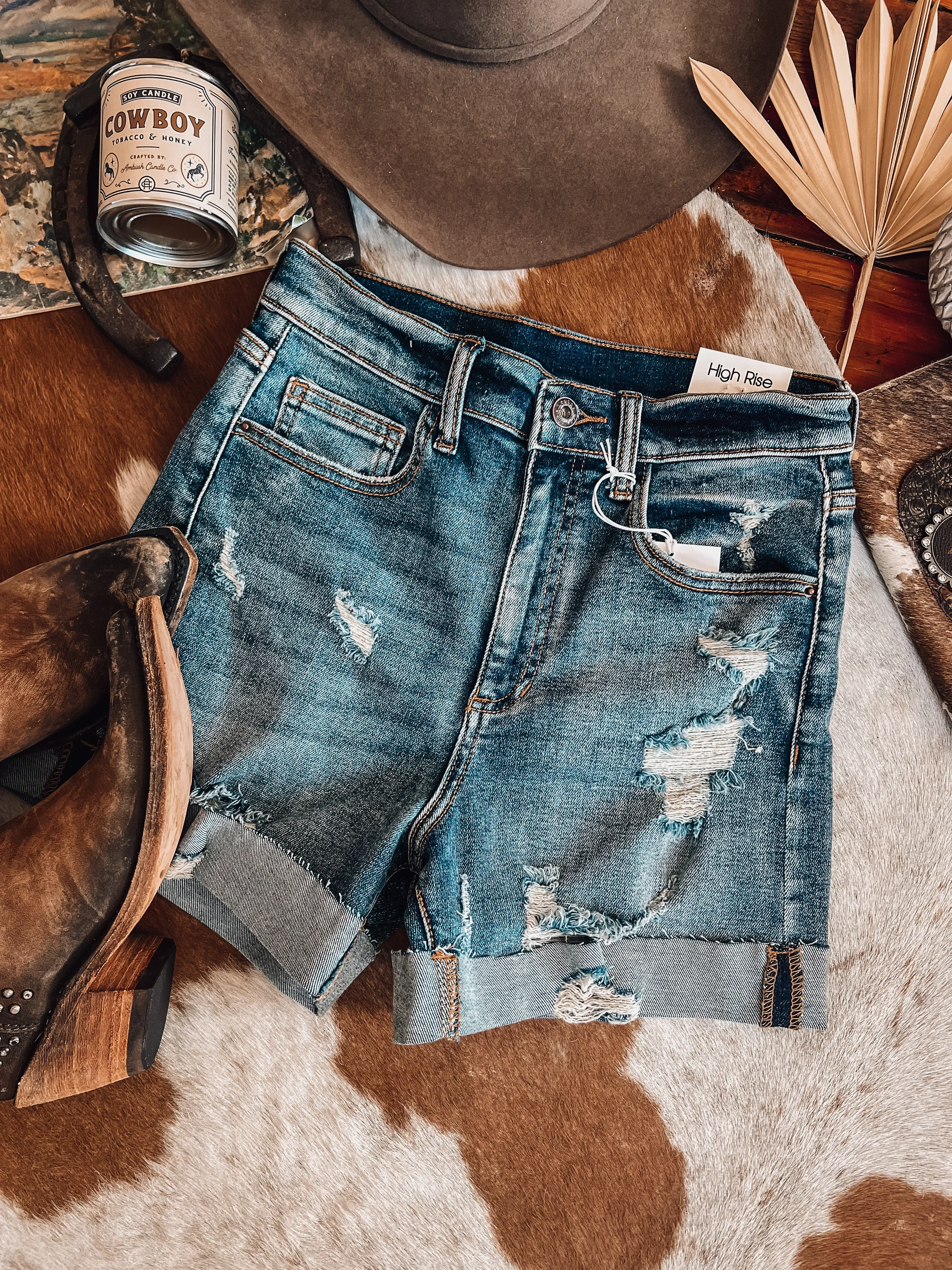 The Cuffy High Rise Denim Short