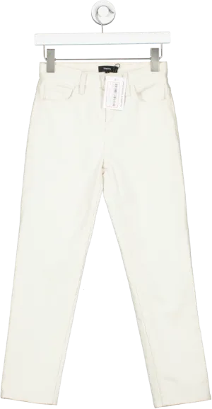 Theory Cream Wide Crop Jean In Dyed Denim UK 4