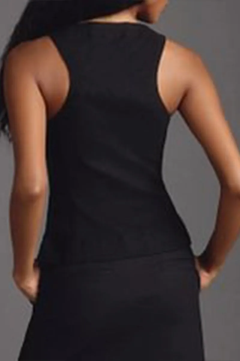 TR3263 Fitted Waistcoat Vest Top