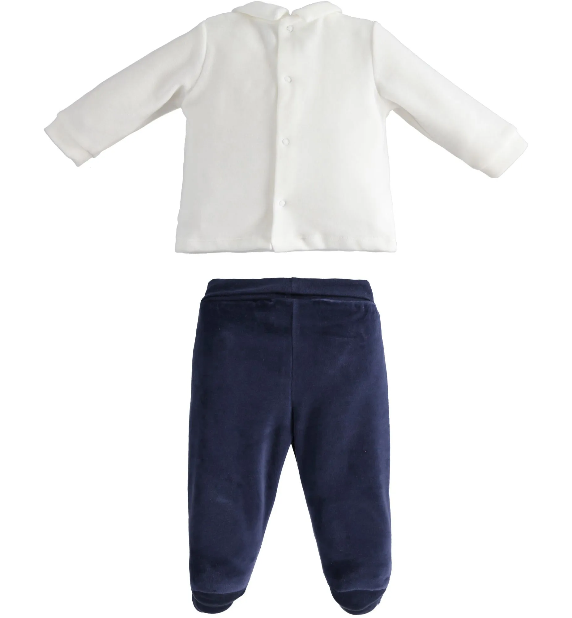 Two piece footed pants and long sleeve top
