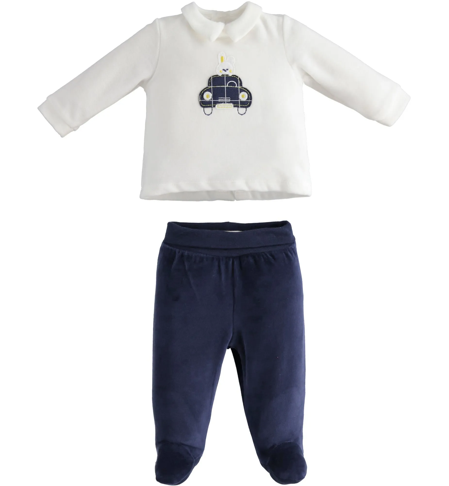 Two piece footed pants and long sleeve top