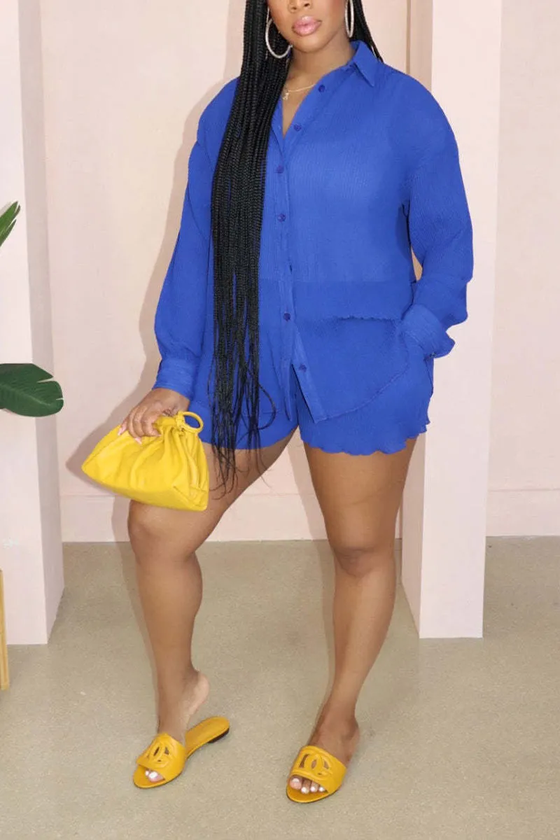 UF0452 Blouse Shirt and Shorts Set