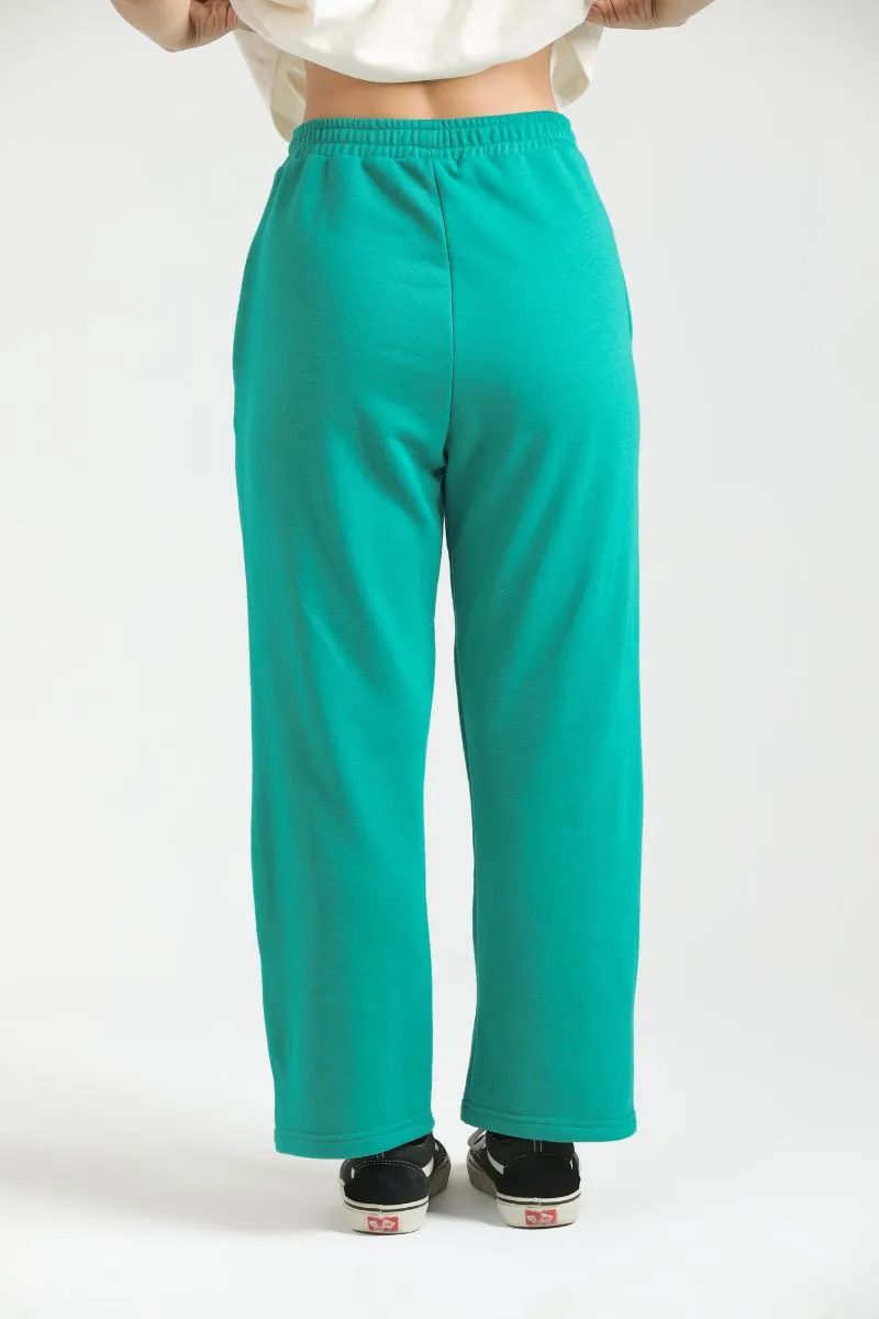 ULTRA COMFORT FLARE FIT TROUSERS-MINT GREY