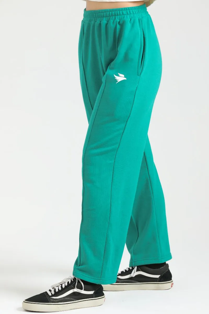 ULTRA COMFORT FLARE FIT TROUSERS-MINT GREY