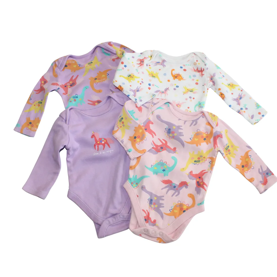 Unicorn/Dino Long Sleeved Vests x4