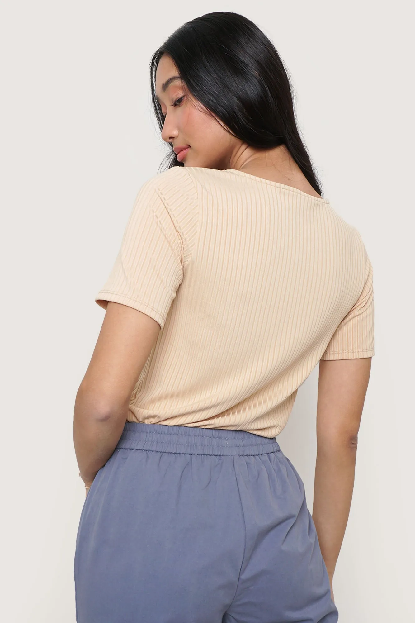 V-Neck Ruched Tee