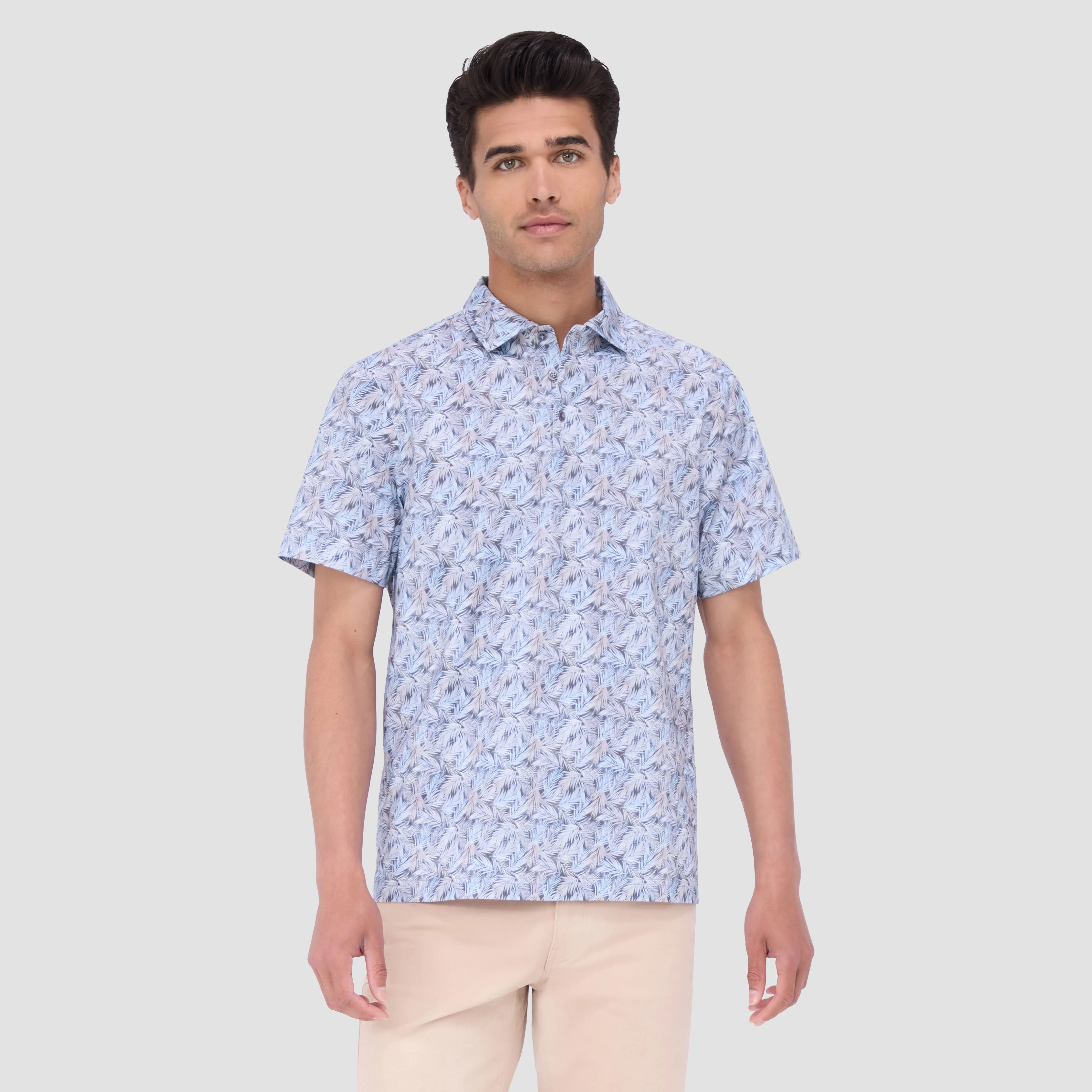Victor Leaf Print OoohCotton Polo