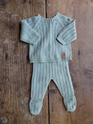 Wedoble Olive knitted Two Piece in organic cotton