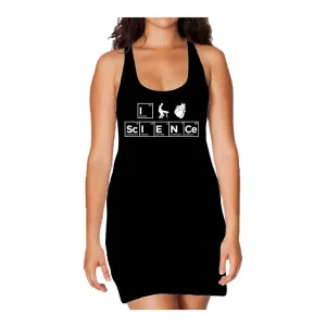 Weird Science I (Stick Figure Anatomical Heart) Science Official Women's Long Tank Dress (Black)