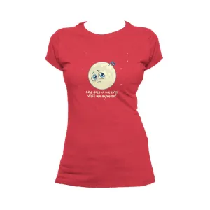 Weird Science Sad Moon Official Women's T-shirt (Red)
