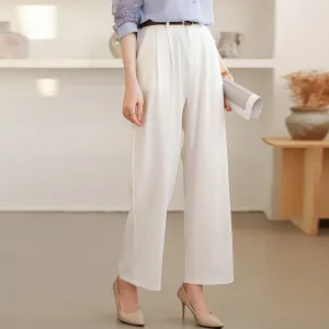 White Semi Formal Pleated Trousers