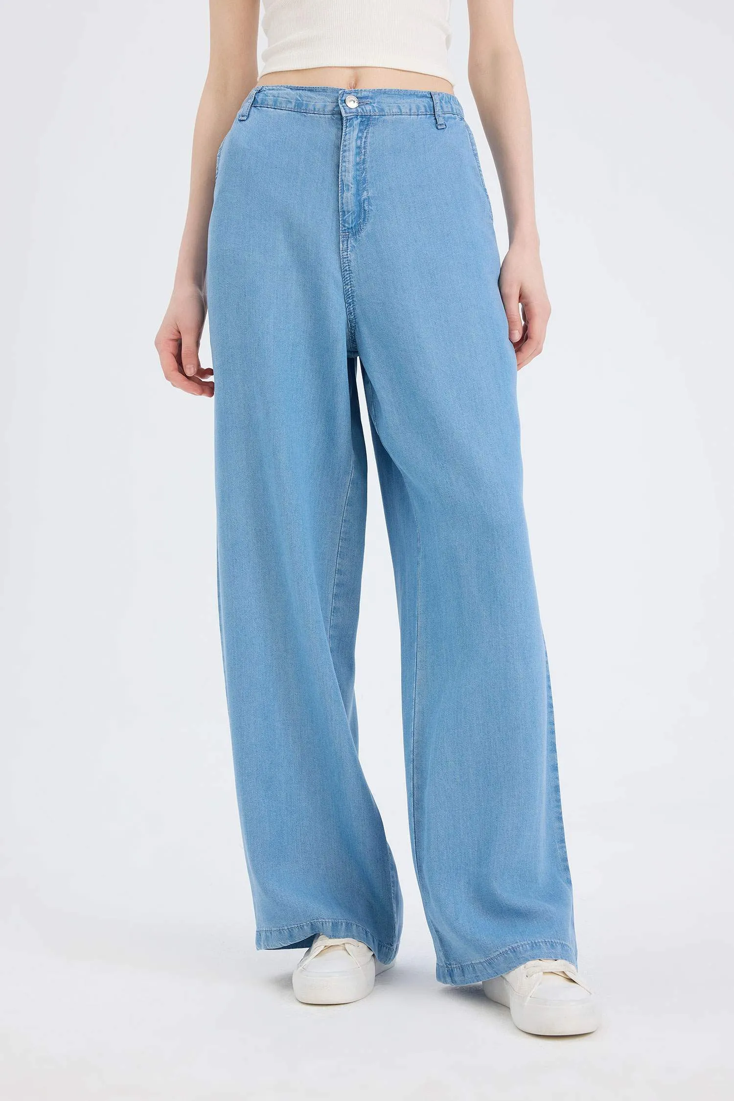 Wide Leg High Waist Long Soft Washed Jeans