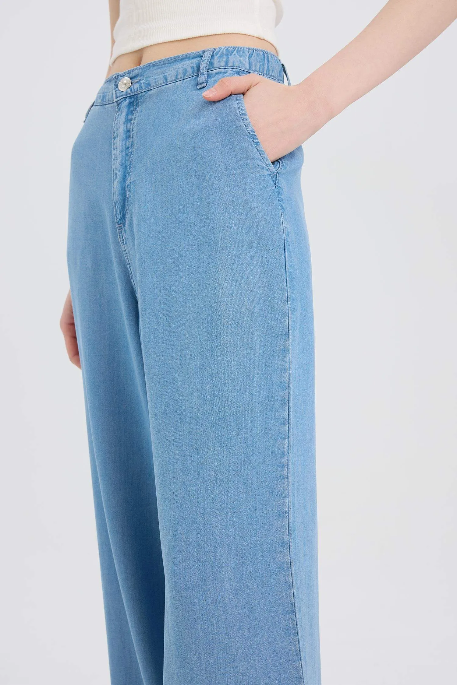 Wide Leg High Waist Long Soft Washed Jeans