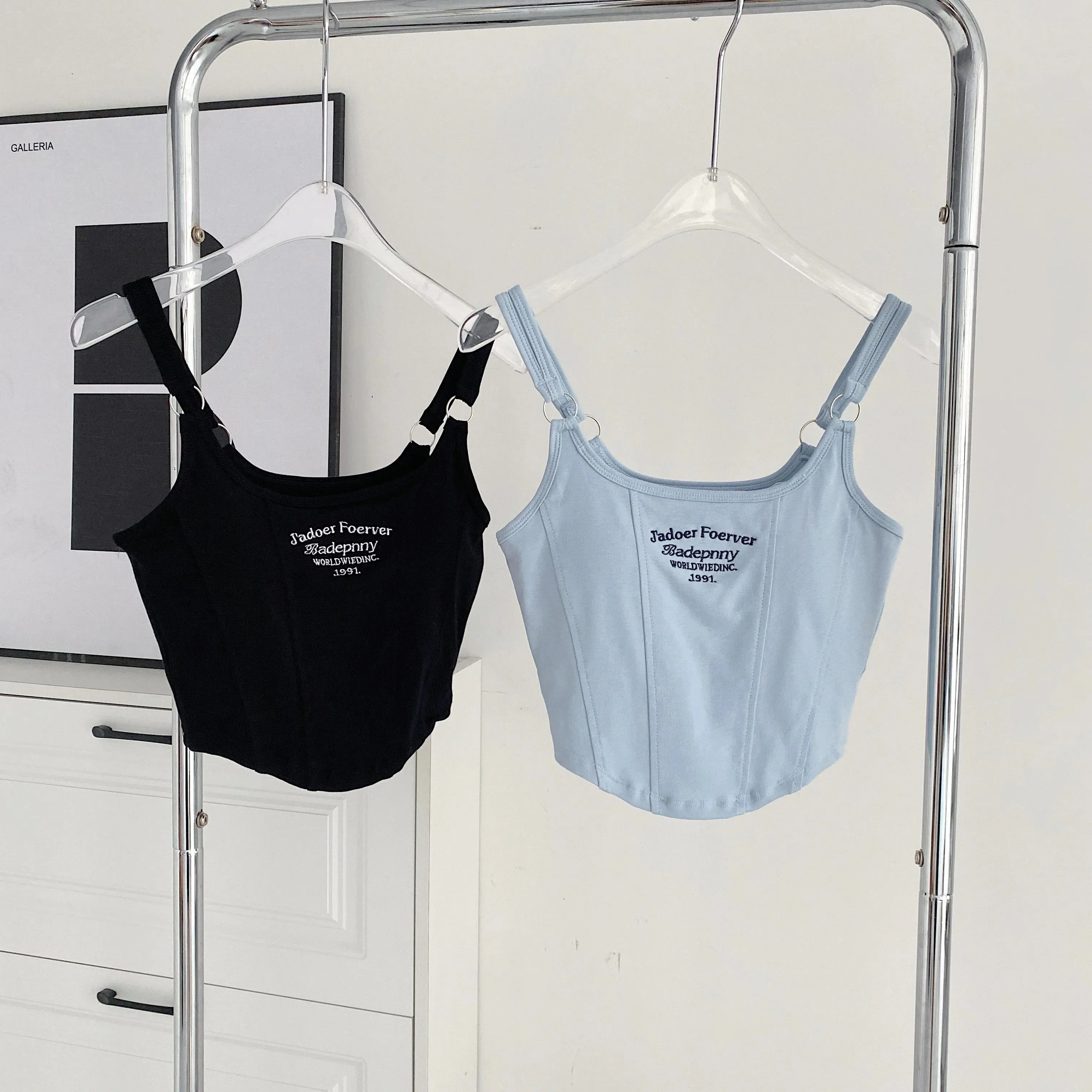 Women Crop Top Summer Irregular Hem Slim Tank Tops