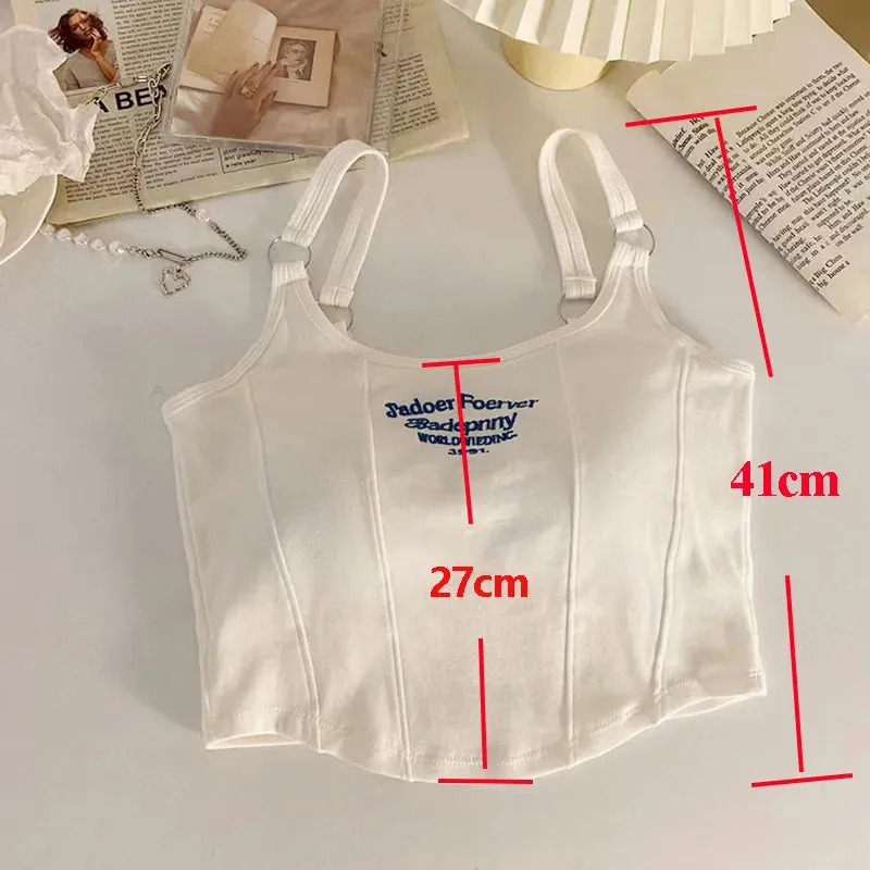 Women Crop Top Summer Irregular Hem Slim Tank Tops