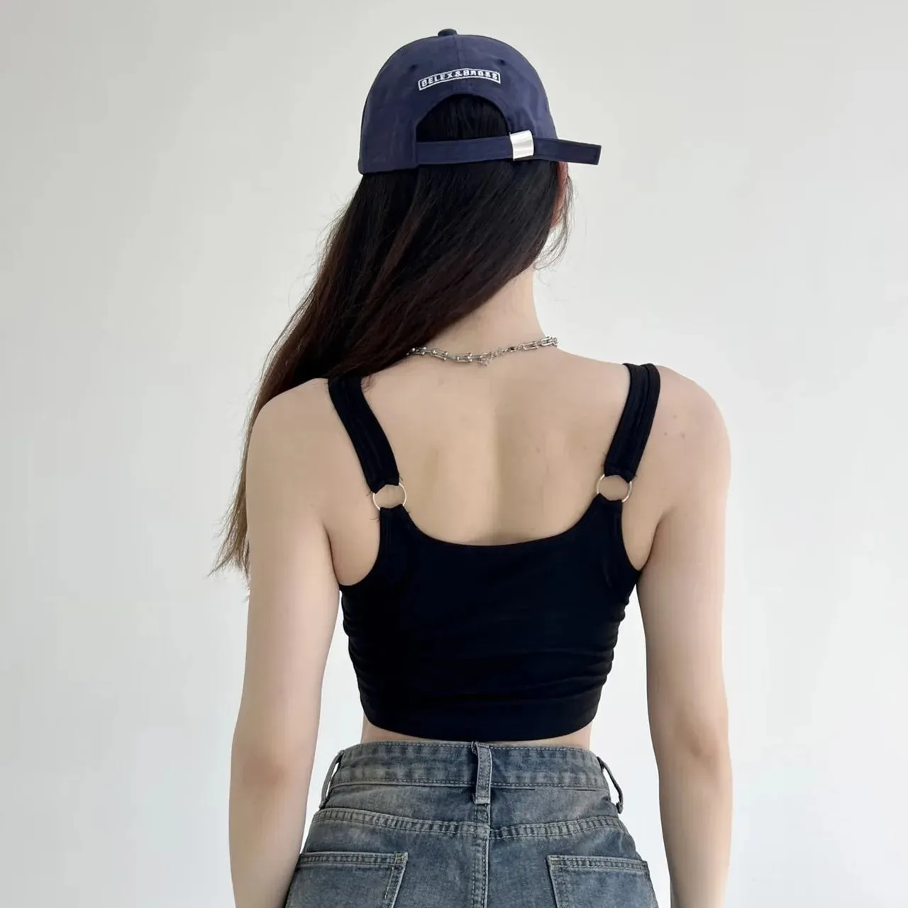 Women Crop Top Summer Irregular Hem Slim Tank Tops