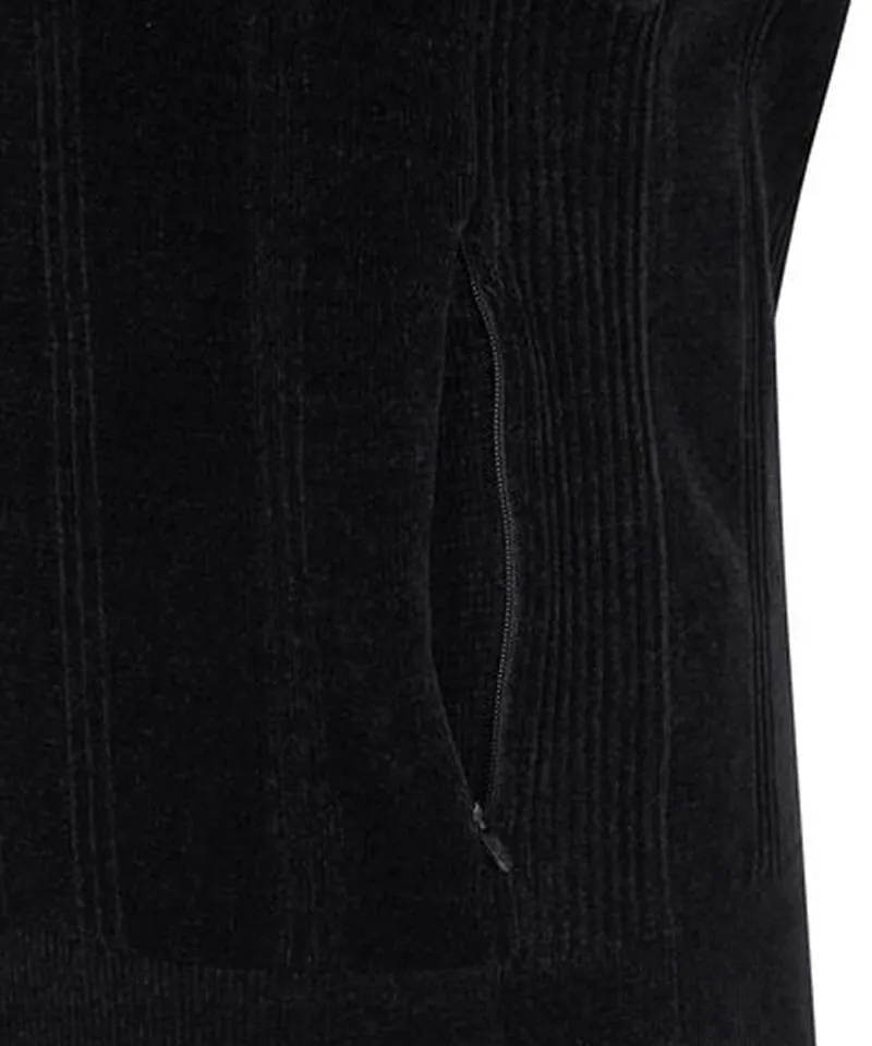 Women's Chanille Knit Hood Vest - Black