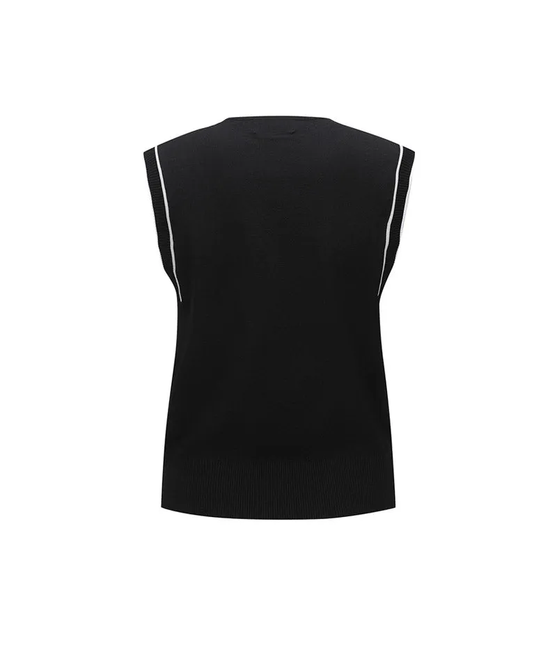 Women's Essential V-Neck Vest - Black
