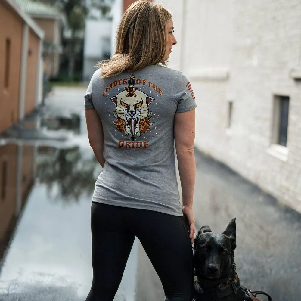 Women's Leader Of The Pride Slim Fit T-Shirt - Dark Heather Gray