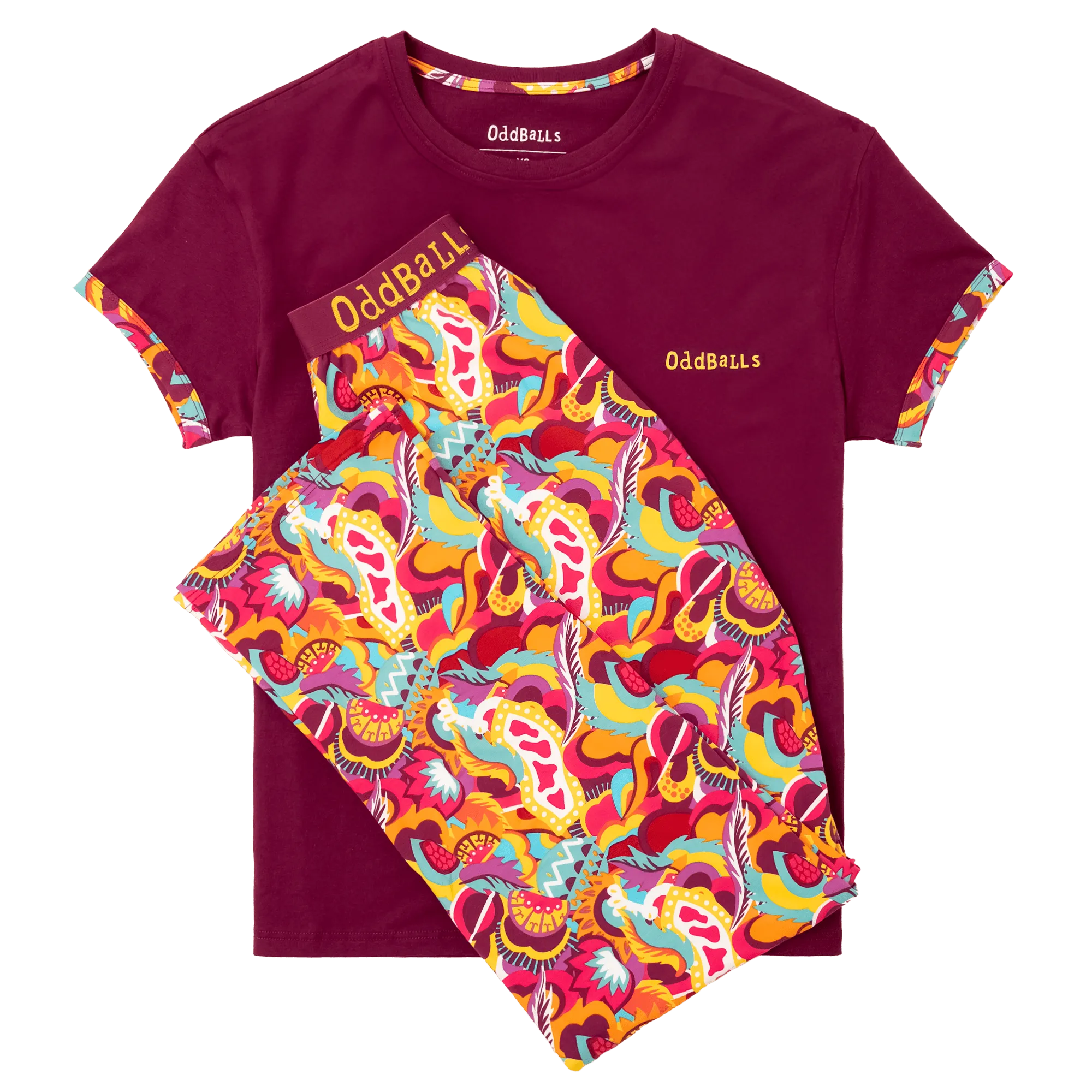 Womens Long Pyjamas - Festival - Trousers & T-Shirt