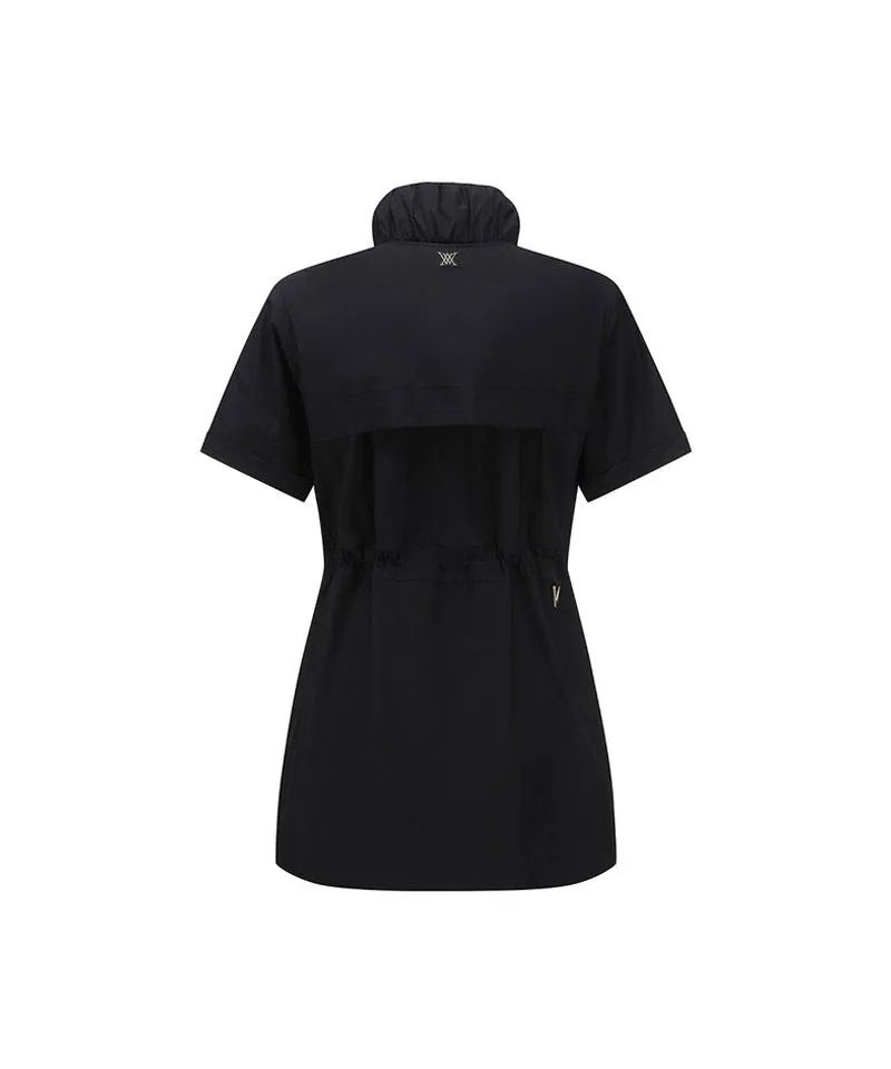 Women's Short Sleeve One Piece Jacket - Black
