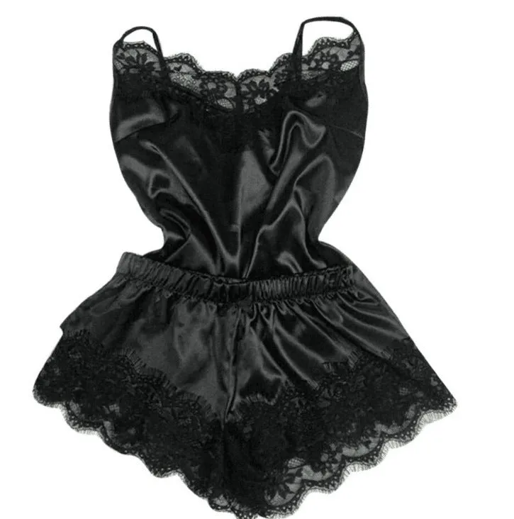 Women's Sling Pajamas Emulation Silk Nightgown Plus Size Home Underwear Nightdress
