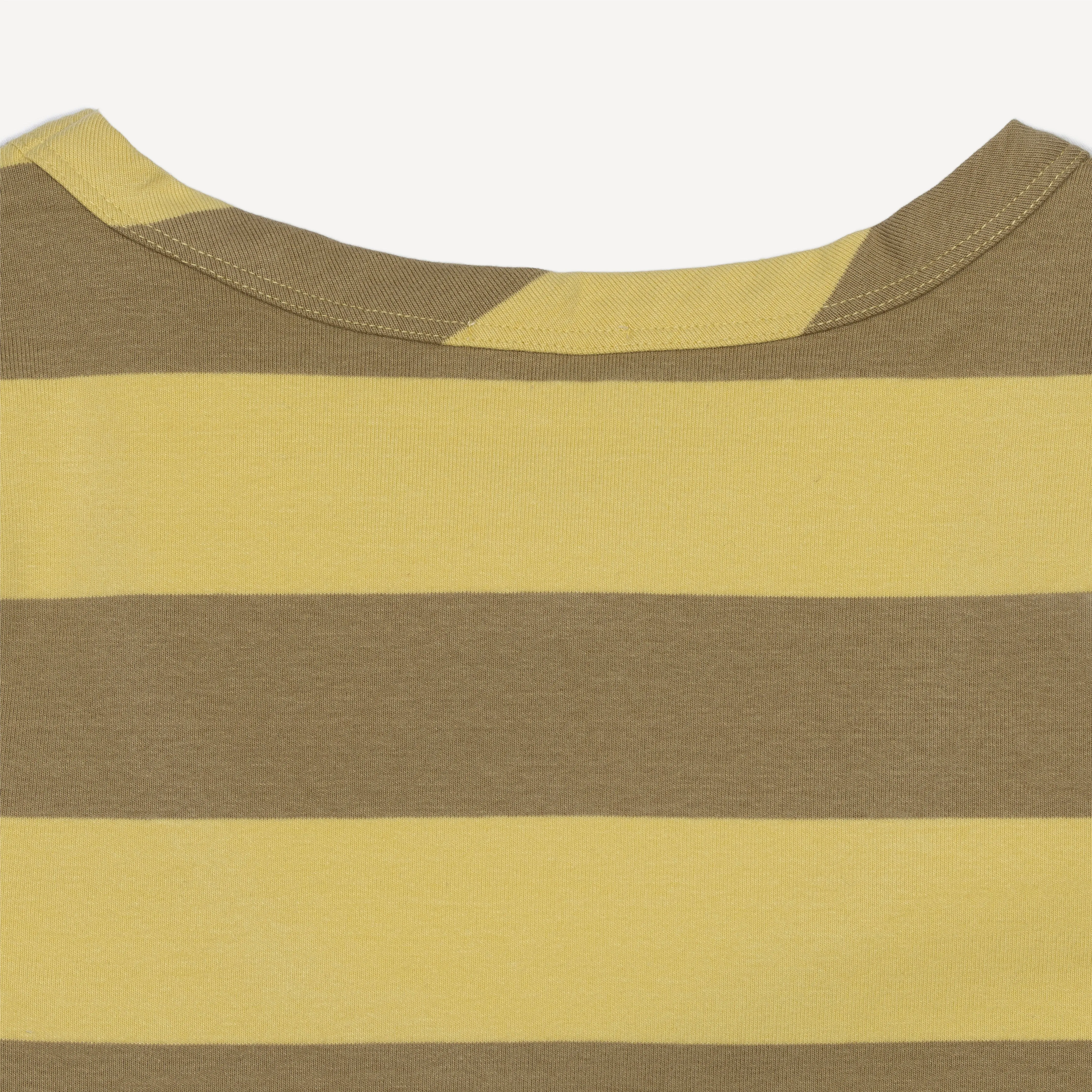 Womens Stripe Scoop Neck Cap Sleeve Tee - Raffia / Kelp