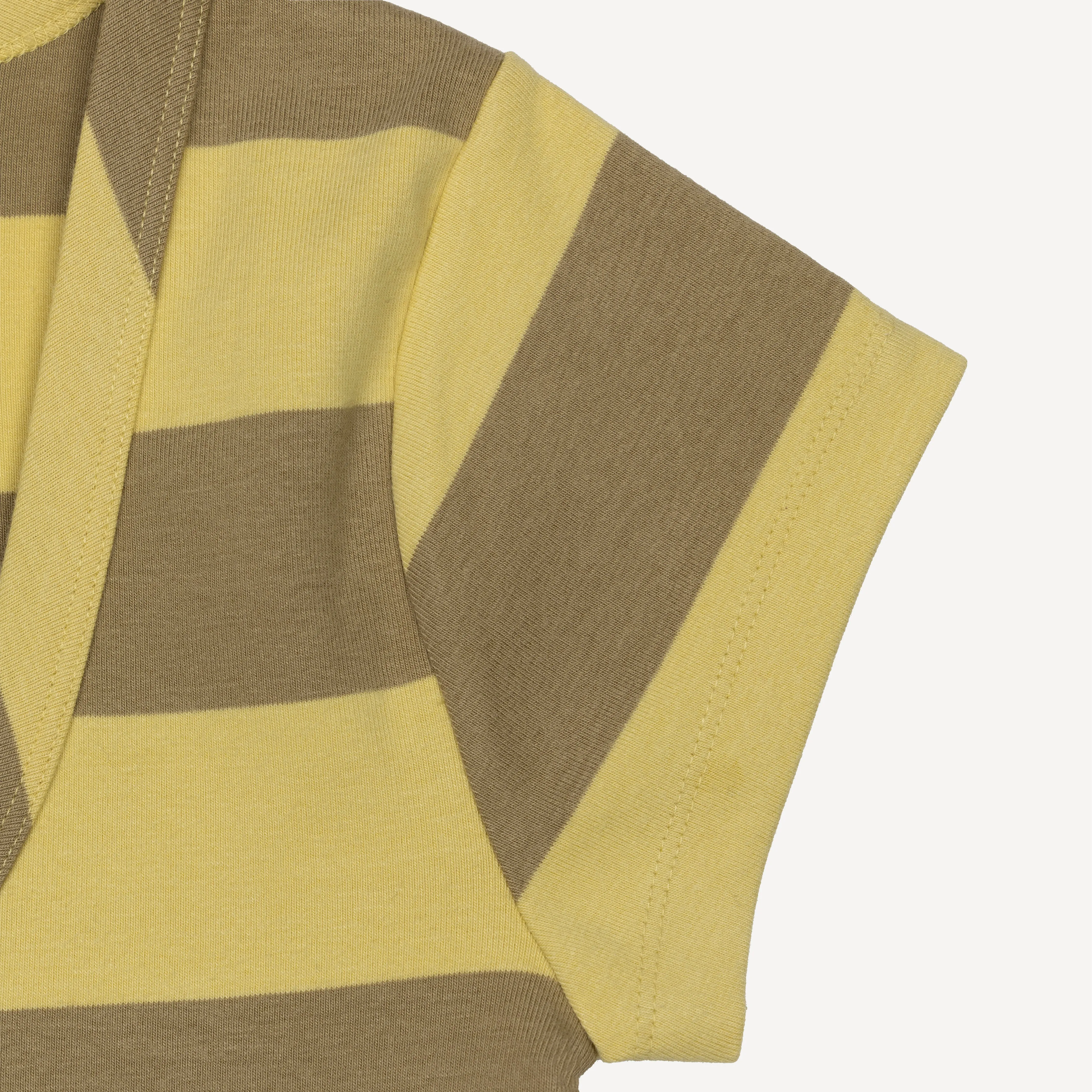 Womens Stripe Scoop Neck Cap Sleeve Tee - Raffia / Kelp