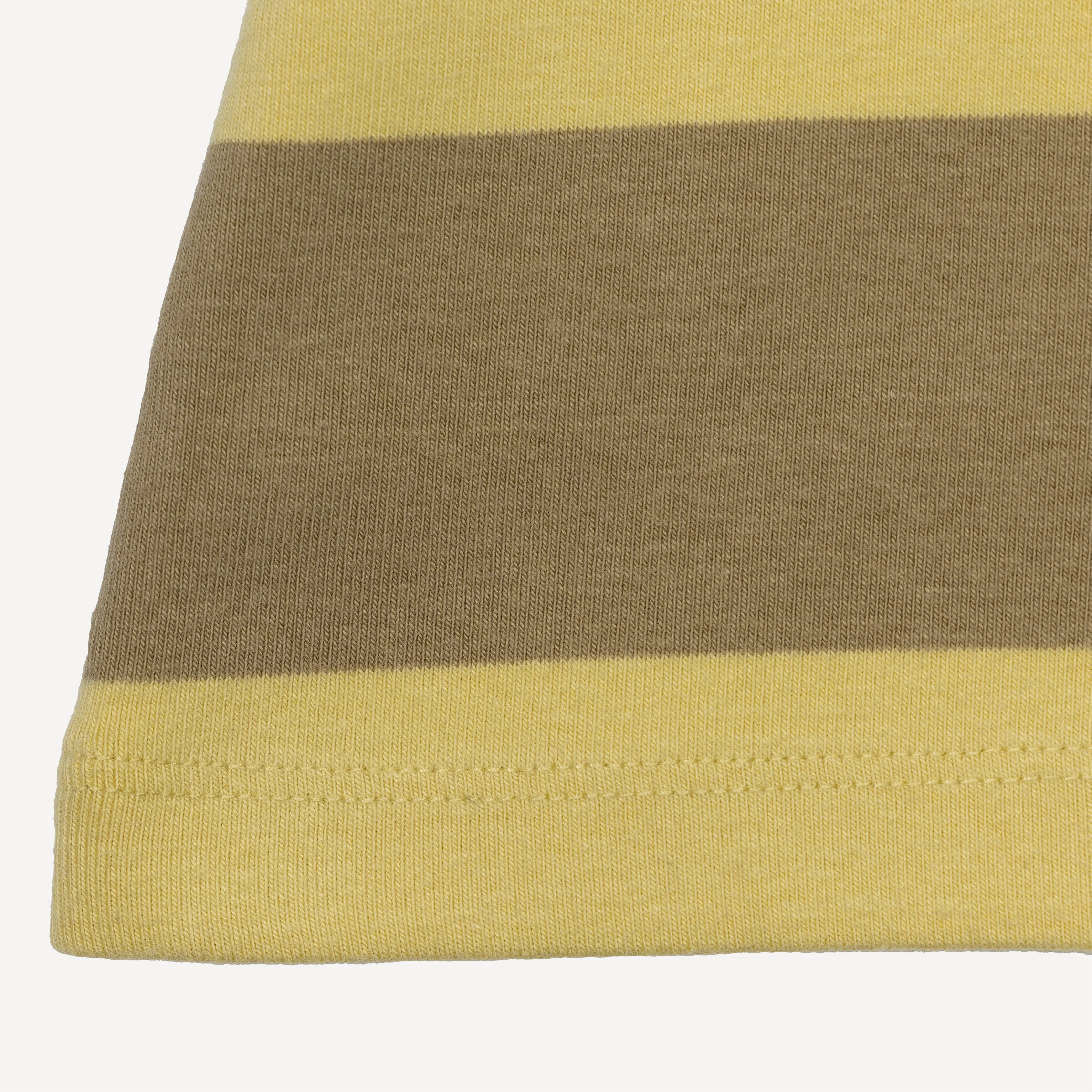 Womens Stripe Scoop Neck Cap Sleeve Tee - Raffia / Kelp