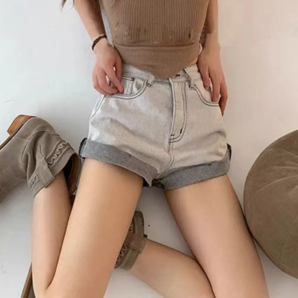 Women's Urban Loose Rolled Denim Shorts