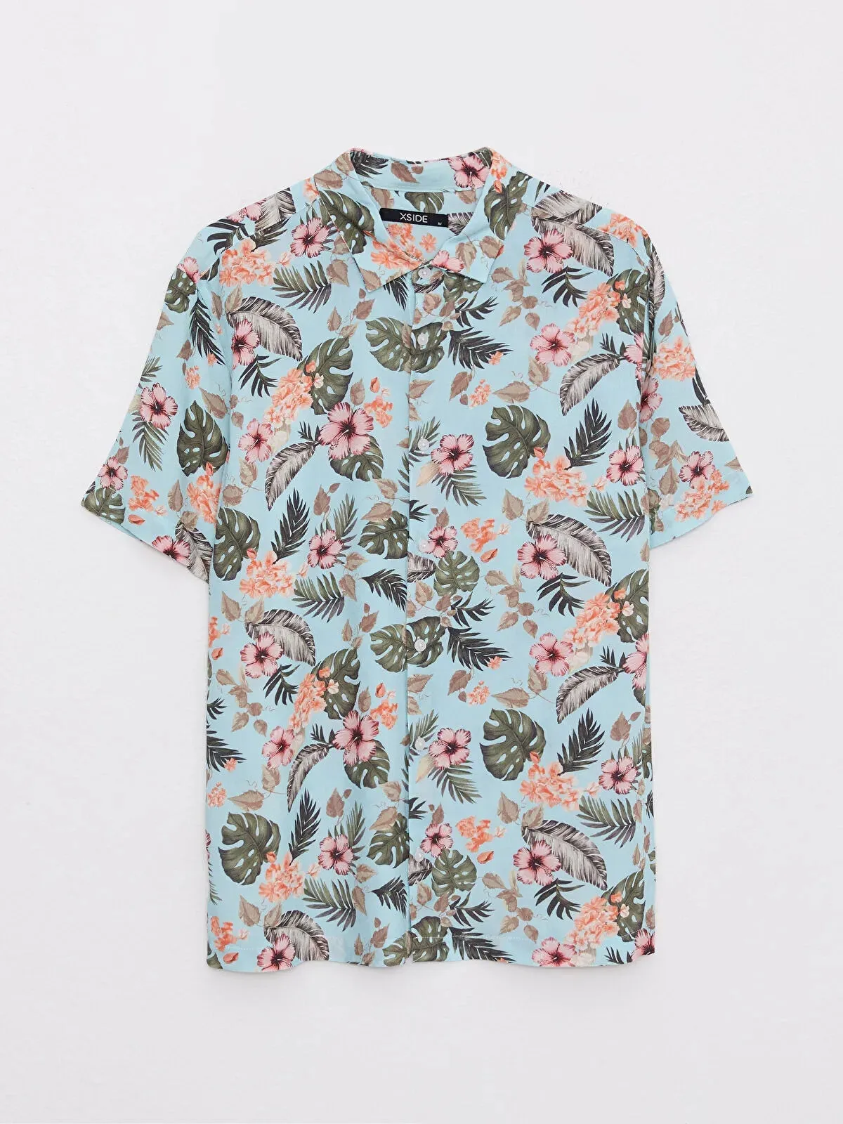 Xside Regular Fit Short Sleeve Patterned Viscose Men Shirt