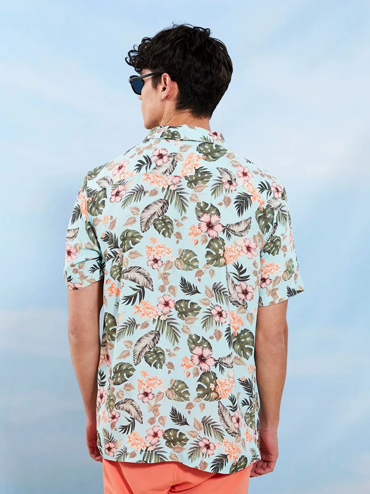 Xside Regular Fit Short Sleeve Patterned Viscose Men Shirt