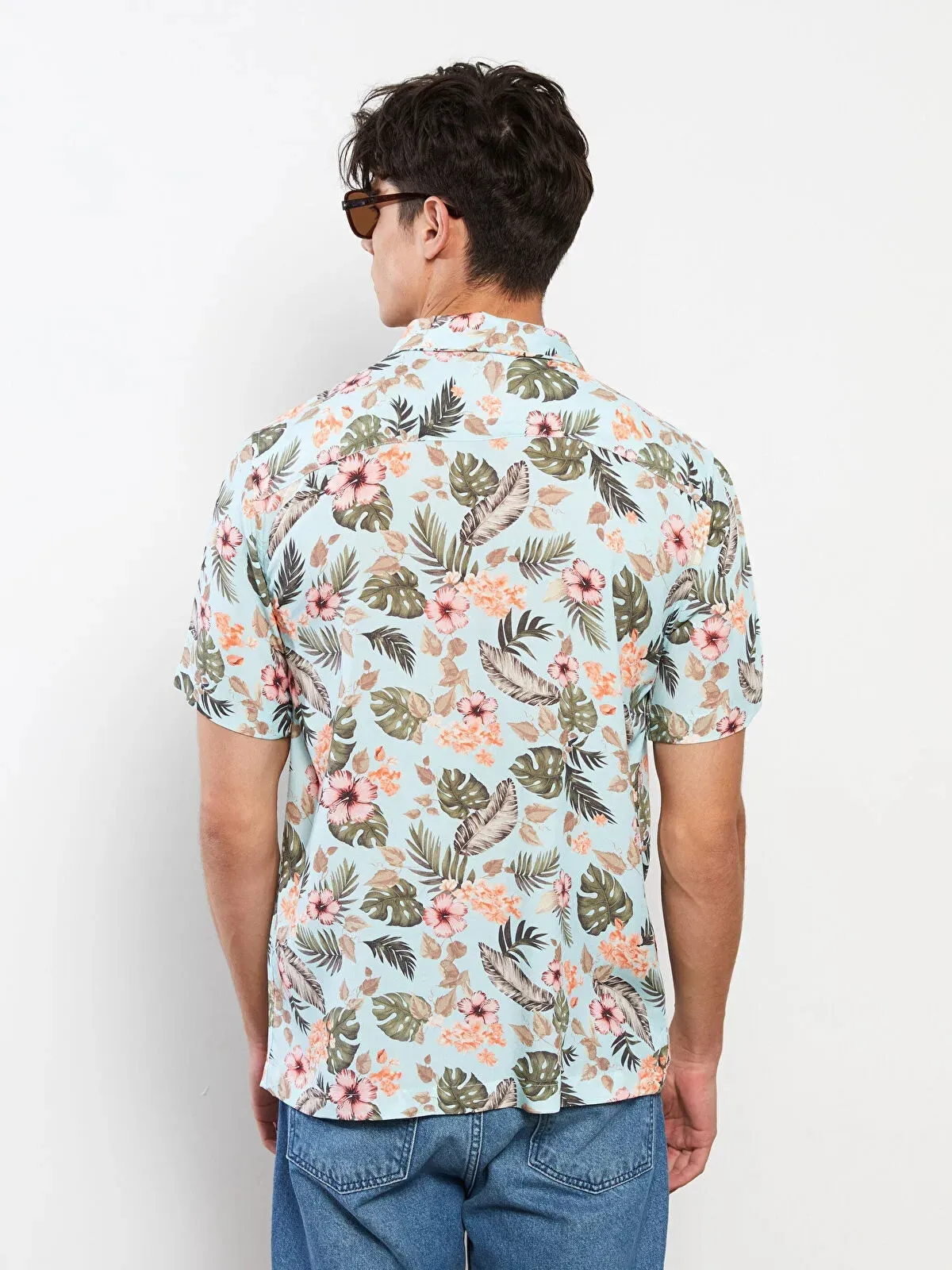Xside Regular Fit Short Sleeve Patterned Viscose Men Shirt