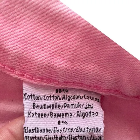 Y2K Micro Barbiecore Spice Girls UK Flag Hot Denim Shorts Sequins Patch Pink 25