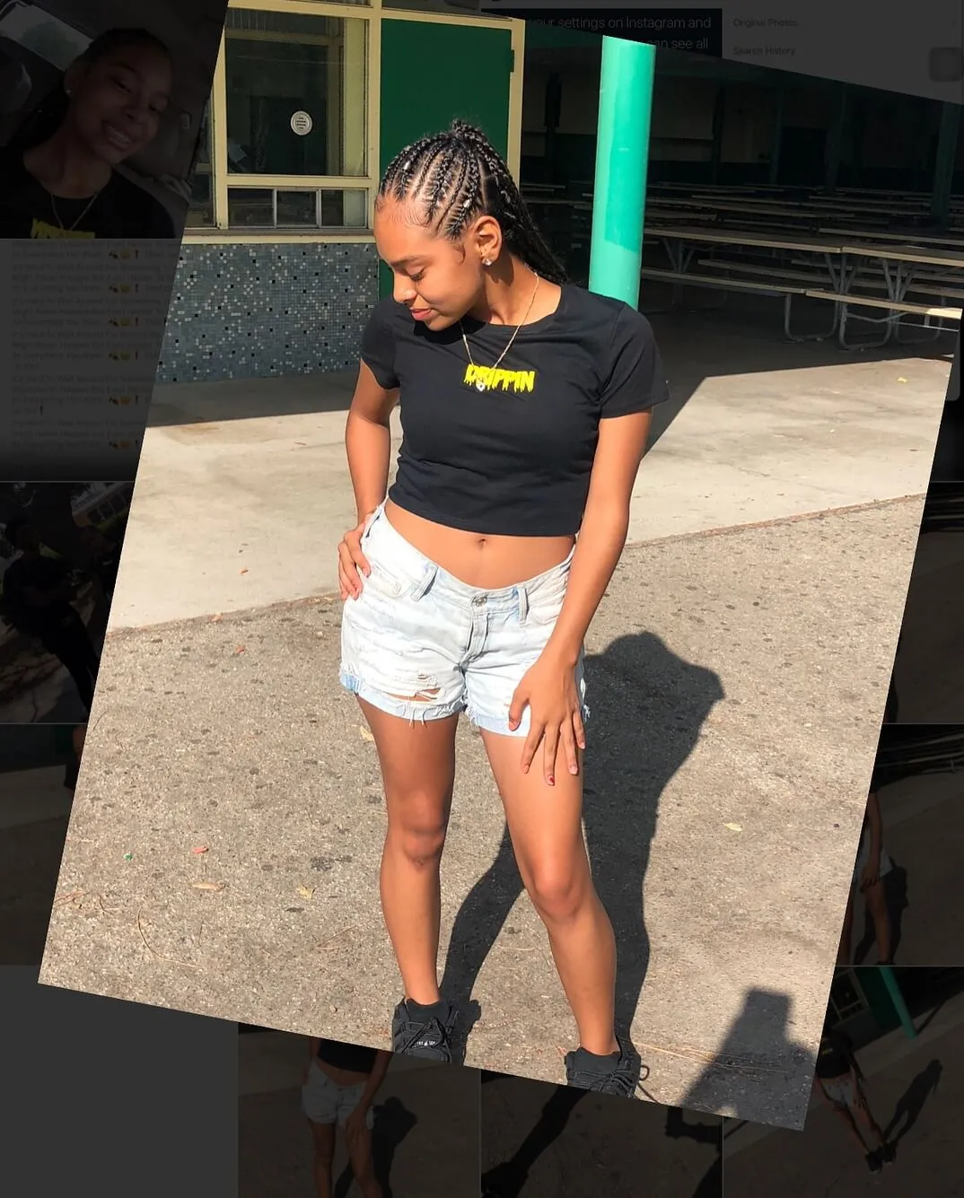 Yellow Drippin (S) | Black Crop Top Tee