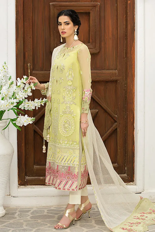 Yellow Embroidered Pakistani Salwar Kameez Dupatta
