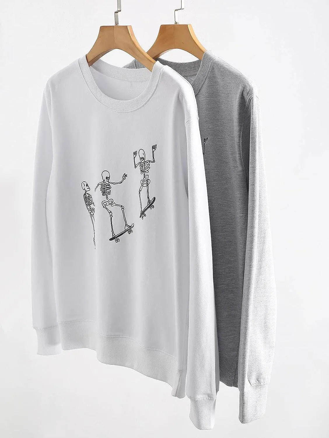 ZAFUL Women's Halloween Skeleton Print Sweatshirt
