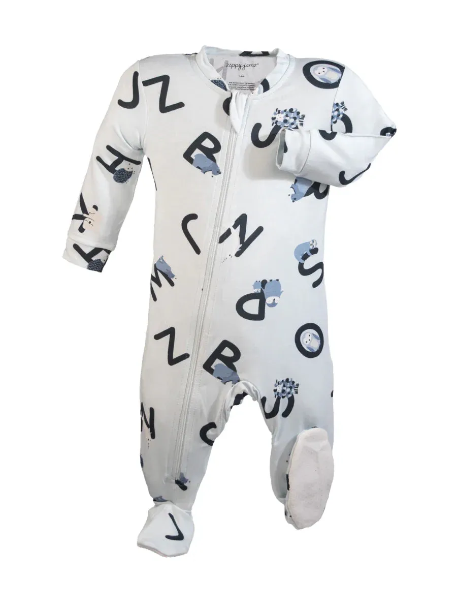 ZippyJamz Bamboo Footed Sleeper - AlphaJamz